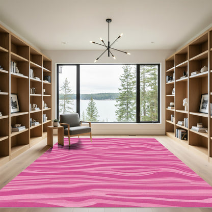 Pink Zebra Stripe Abstract Rug