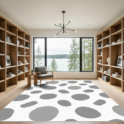 Gray Organic Spots Abstract Rug