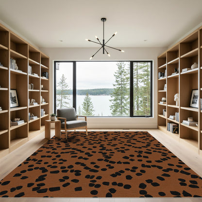 Brown Black Scattered Chunks Rug