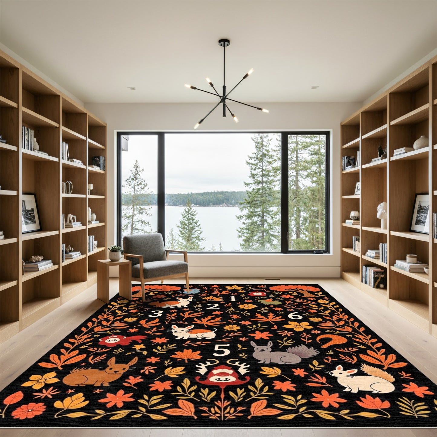 Autumn Woodland Creatures and Foliage Rug