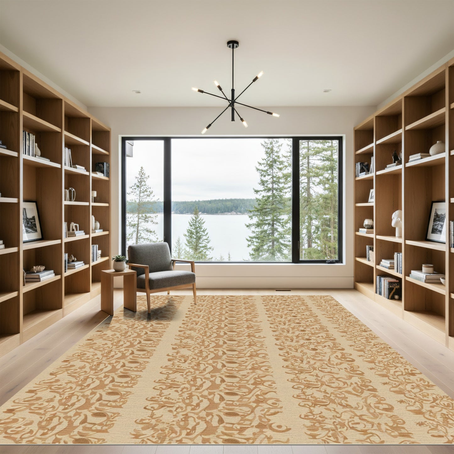 Earthy Tones Abstract Vertical Stripe Rug