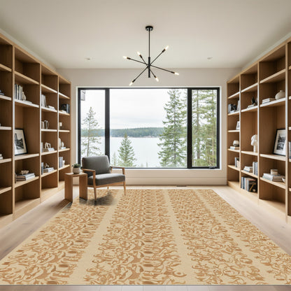 Earthy Tones Abstract Vertical Stripe Rug