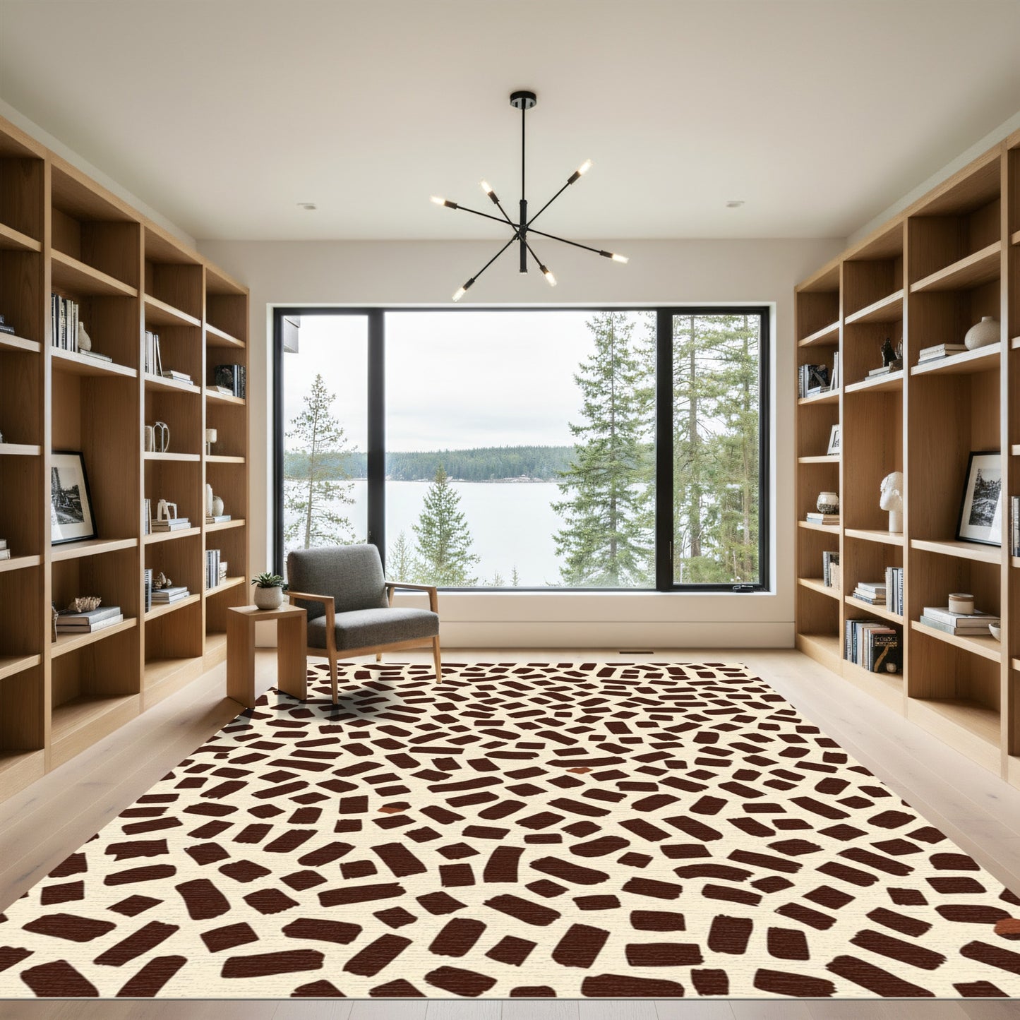 Brown Dash Scatter Texture Rug
