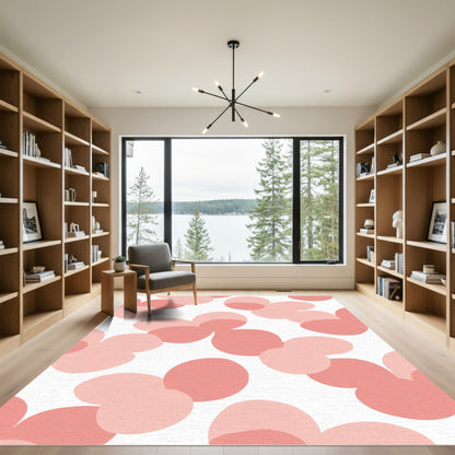 Coralline Pink Organic Cloud Clusters Rug