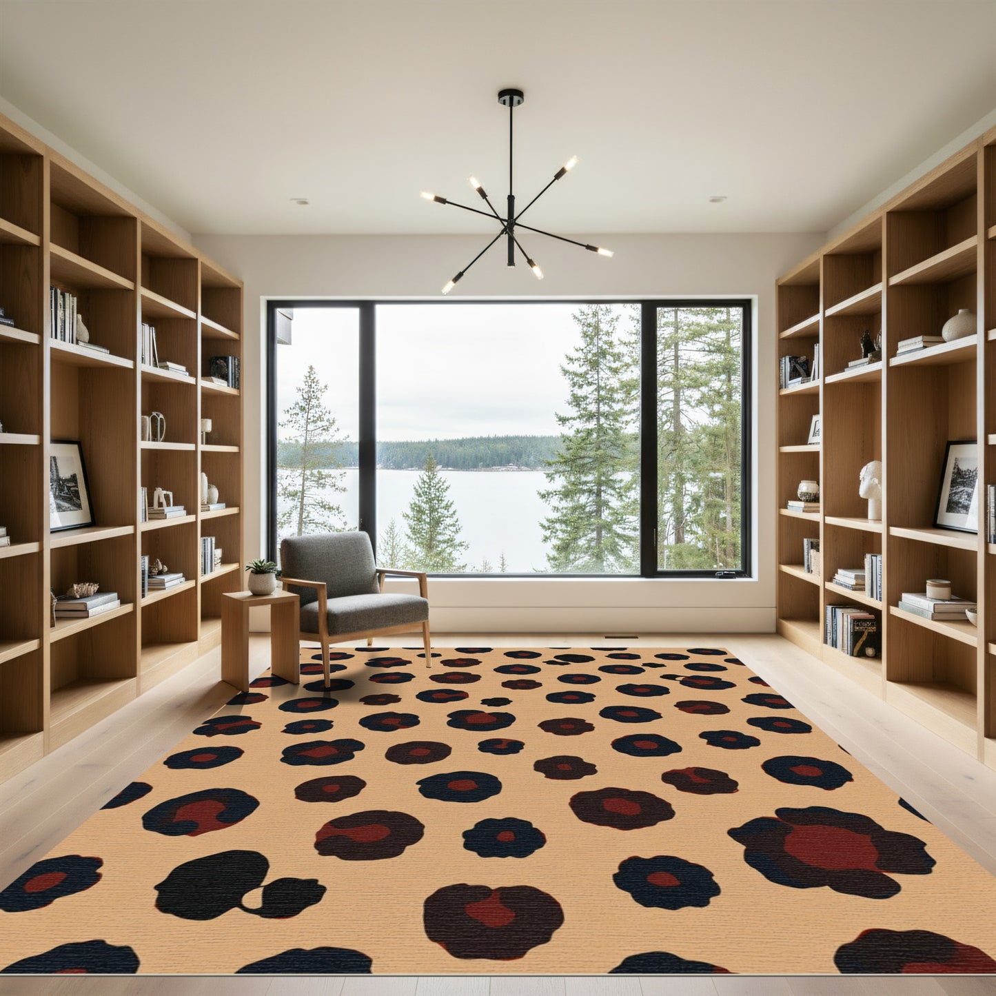 Bold Brown Leopard Spot Rug