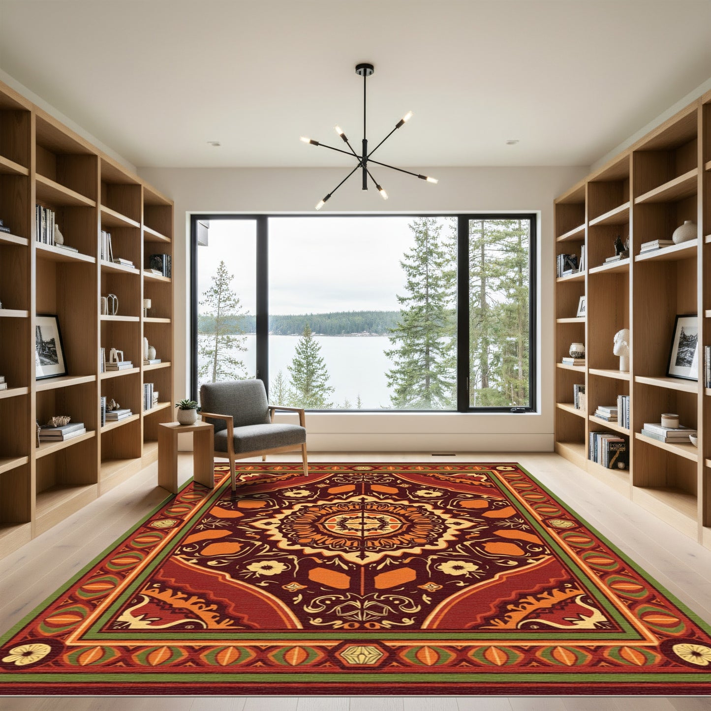 Rich Autumnal Medallion Geometric Rug