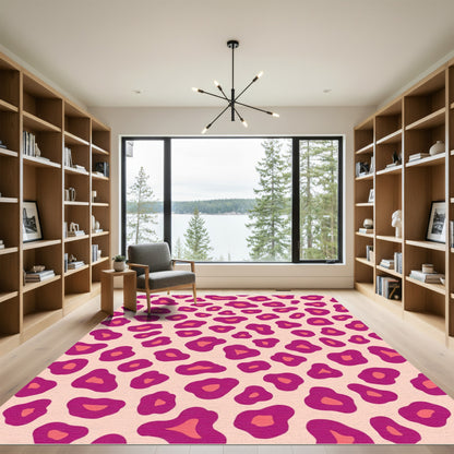 Vibrant Fuchsia Leopard Spots Rug