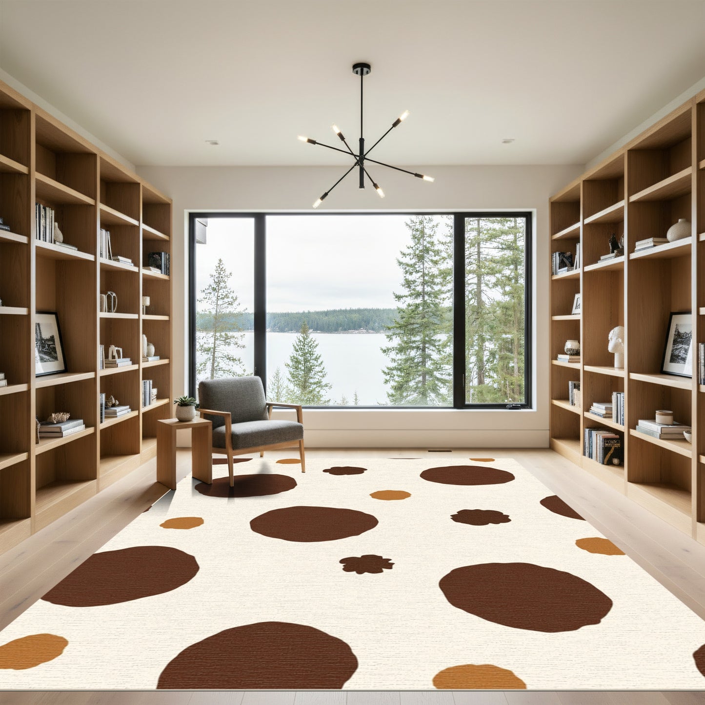 Brown Cream Polka Dot Spot Rug