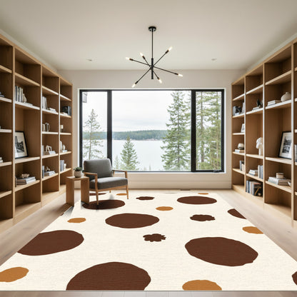 Brown Cream Polka Dot Spot Rug