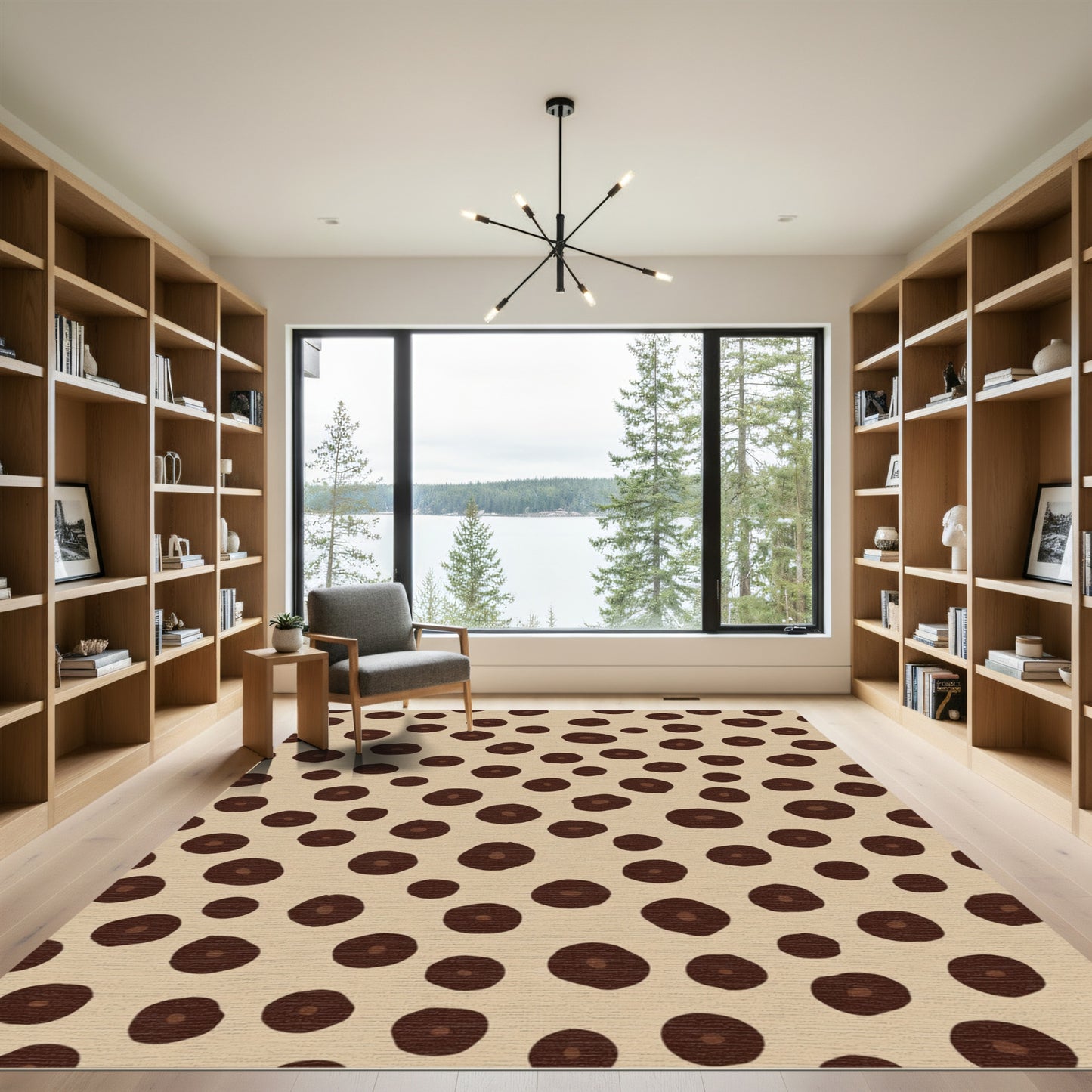 Brown Earthy Polka Dot Scatter Rug
