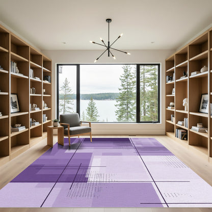 Mauve Geometric Line Art Rug
