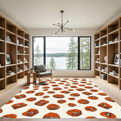 Orange Brown Spotted Whimsical Shape Rug