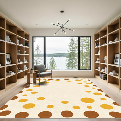 Brown Gold Polka Dot Scatter Rug