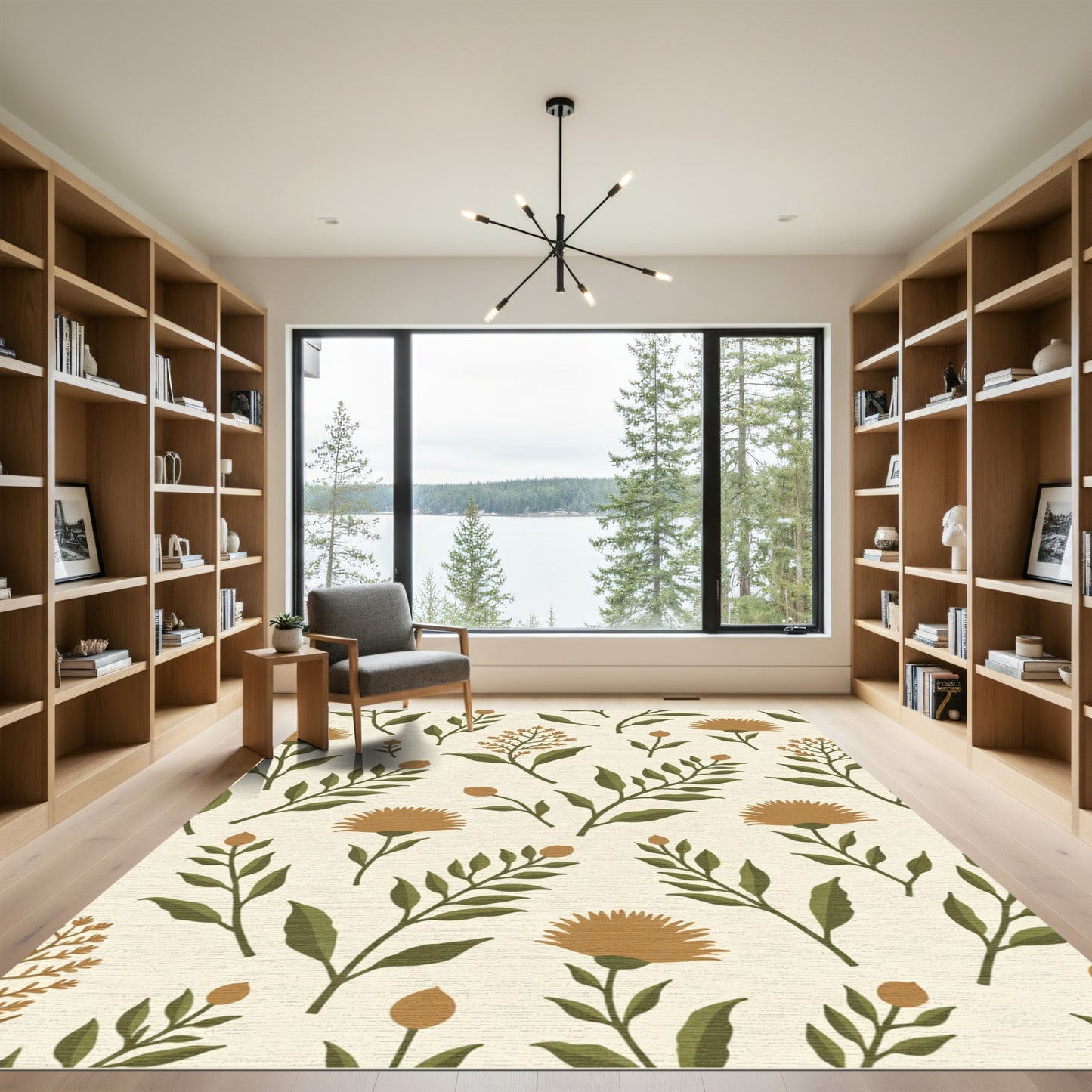 Earthy Floral Branch Medley Rug
