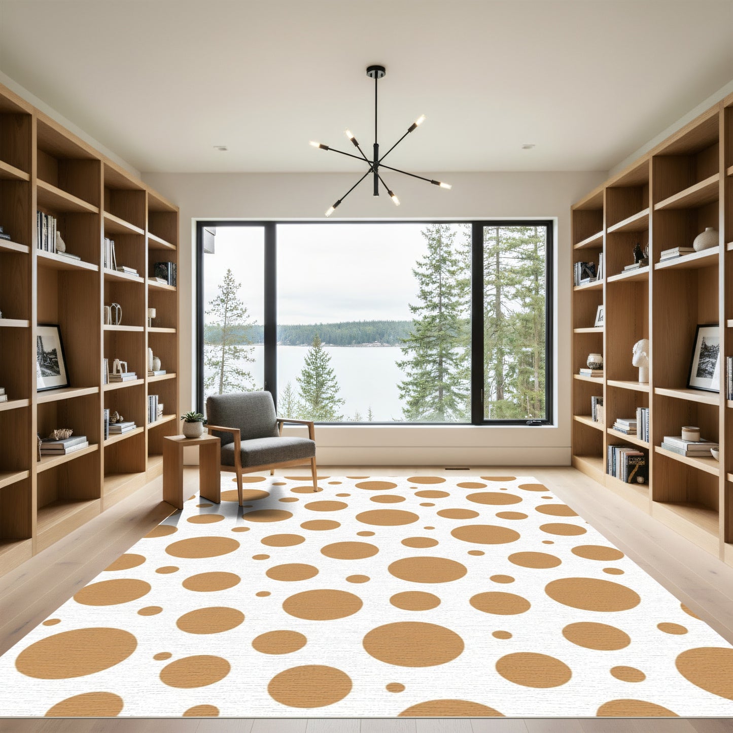Amber Circles Scattered Pattern Rug