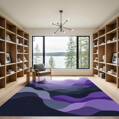 Amethyst Gradient Abstract Wave Rug