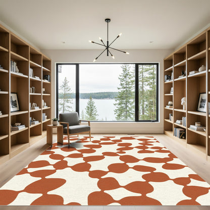 Terracotta Orb Organic Composition Rug