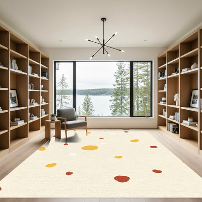 Creamy Yellow Polka Dot Scatter Rug