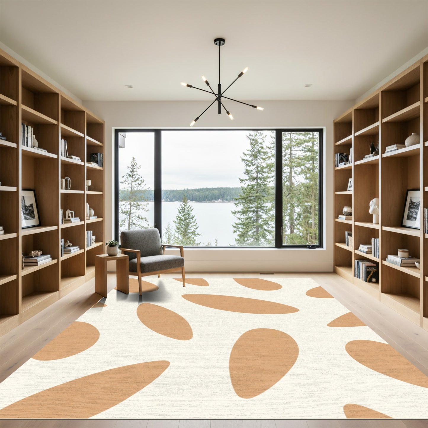 Terra Cotta Organic Blob Composition Rug