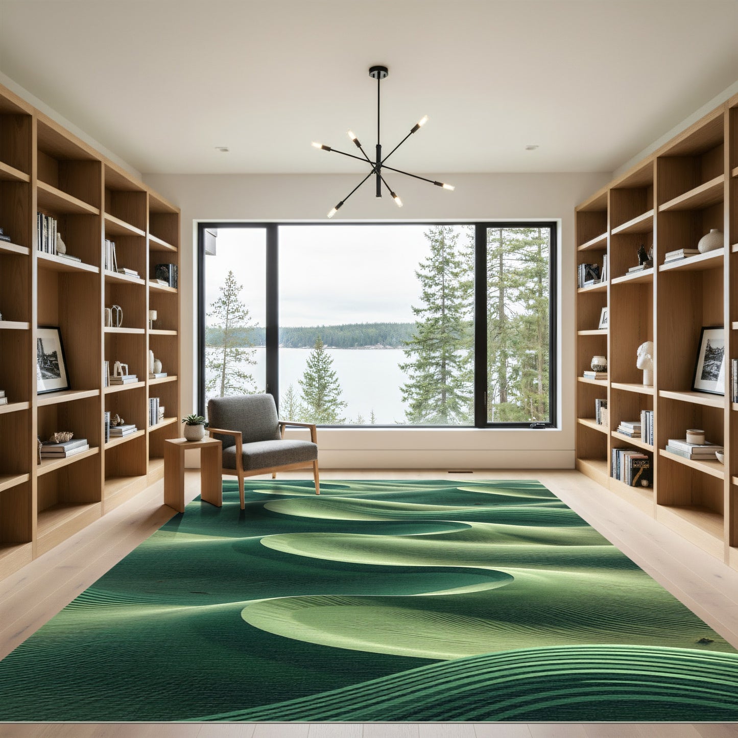 Ethereal Green Dune Swirl Rug