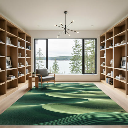 Ethereal Green Dune Swirl Rug