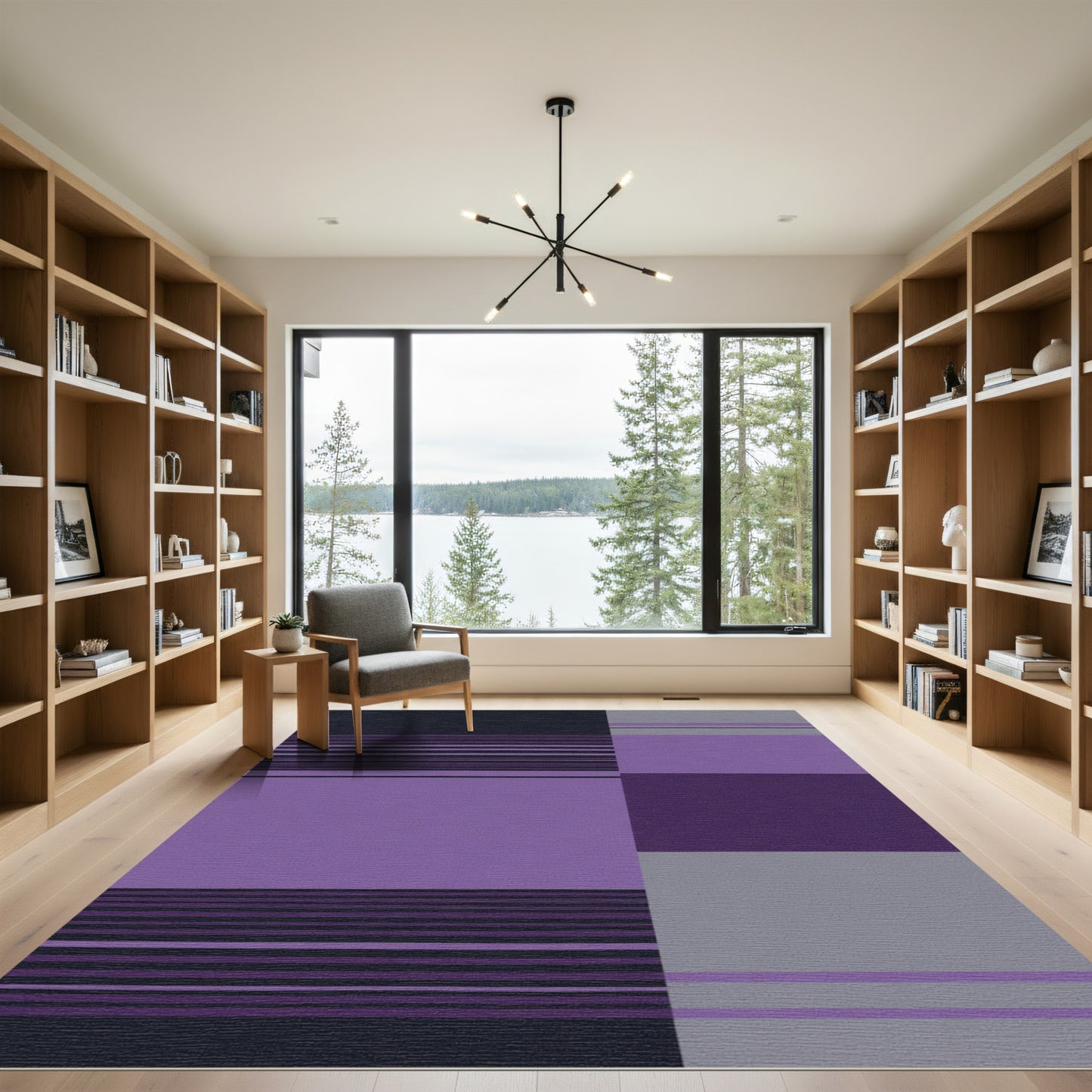 Amethyst Purple Horizontal Stripes Rug