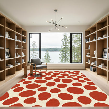 Terracotta Blotches on Cream Background Rug