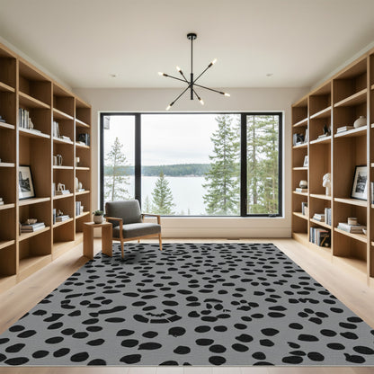 Gray Black Scattered Spots Rug