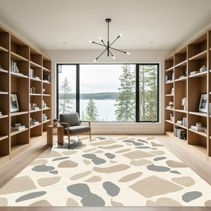 Neutral Terracotta Abstract Shapes Rug