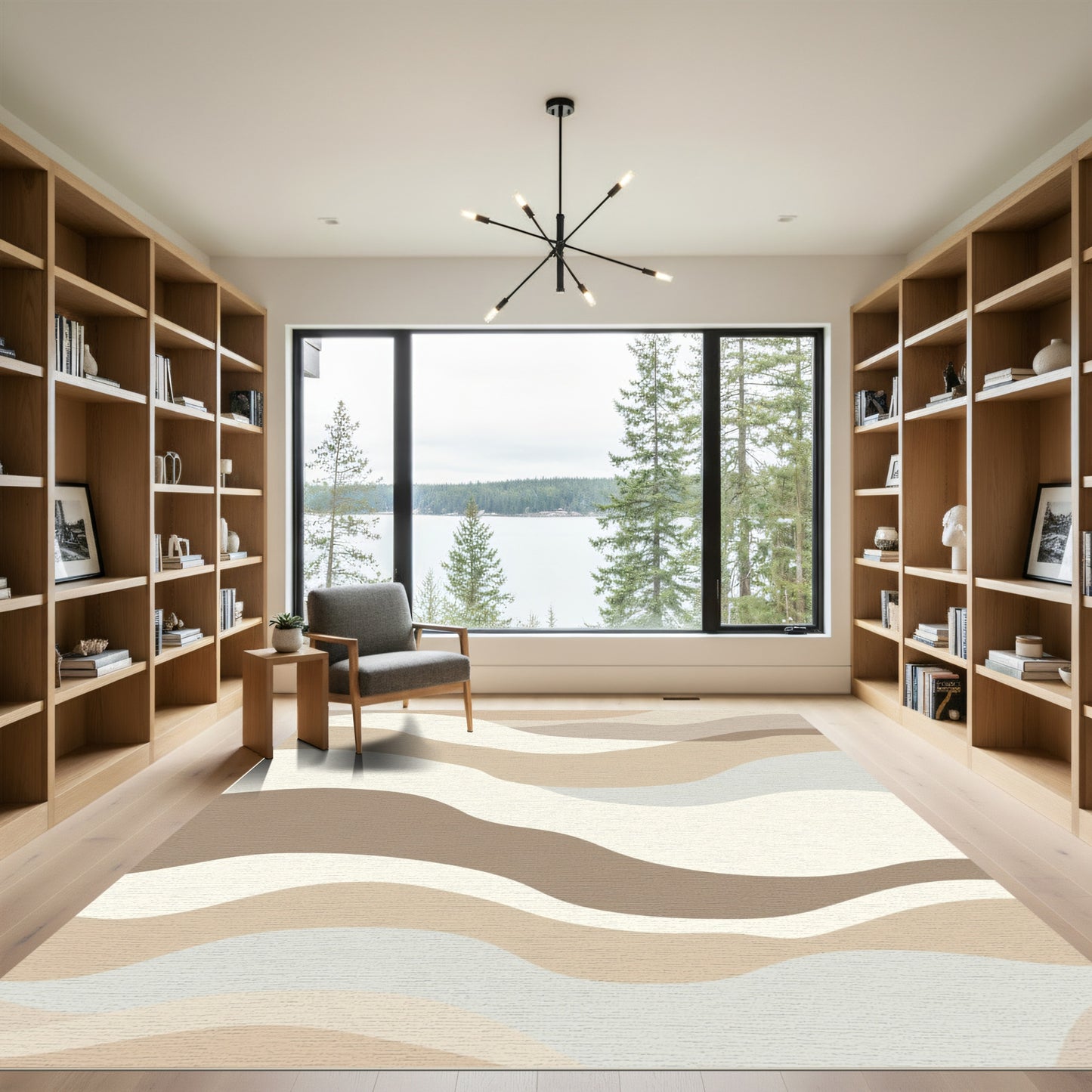 Earthy Wave Landform Abstract Rug