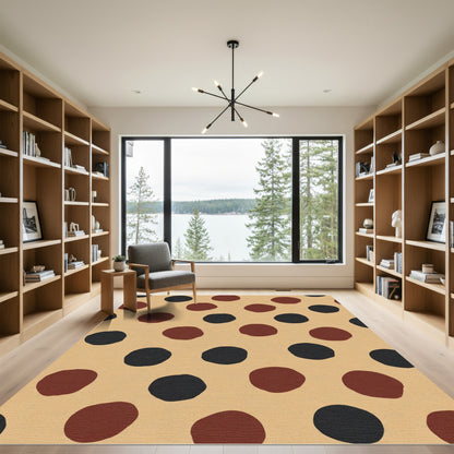 Terra Cotta Black Polka Dot Rug