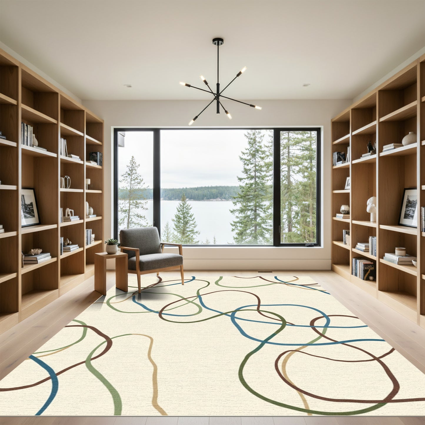 Organic Flowing Line Abstract Rug