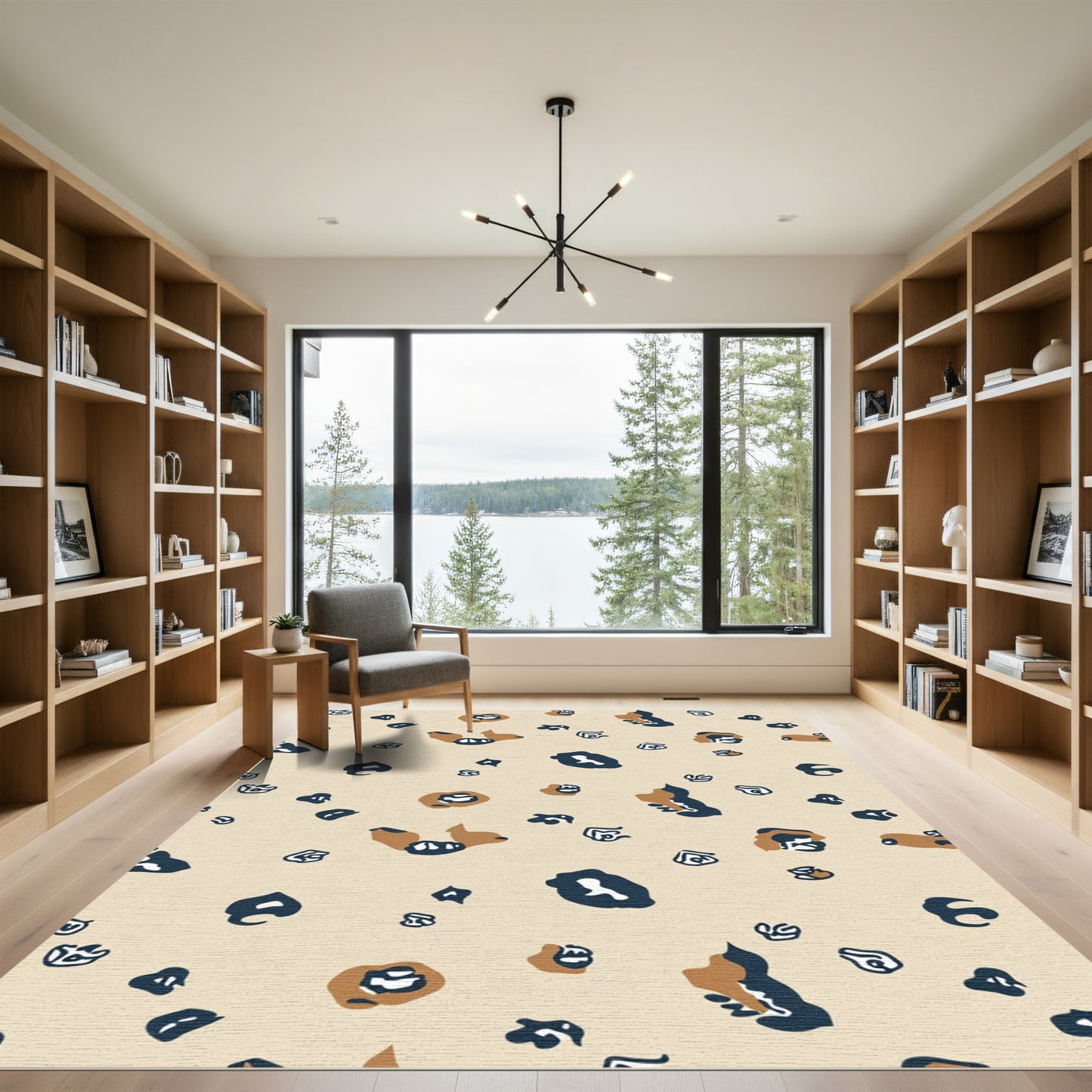 Tan Leopard Spots Casual Rug