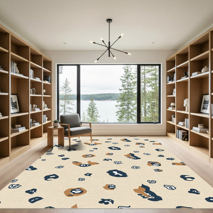 Tan Leopard Spots Casual Rug