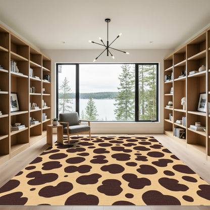 Brown Dalmation Spots Tan Rug
