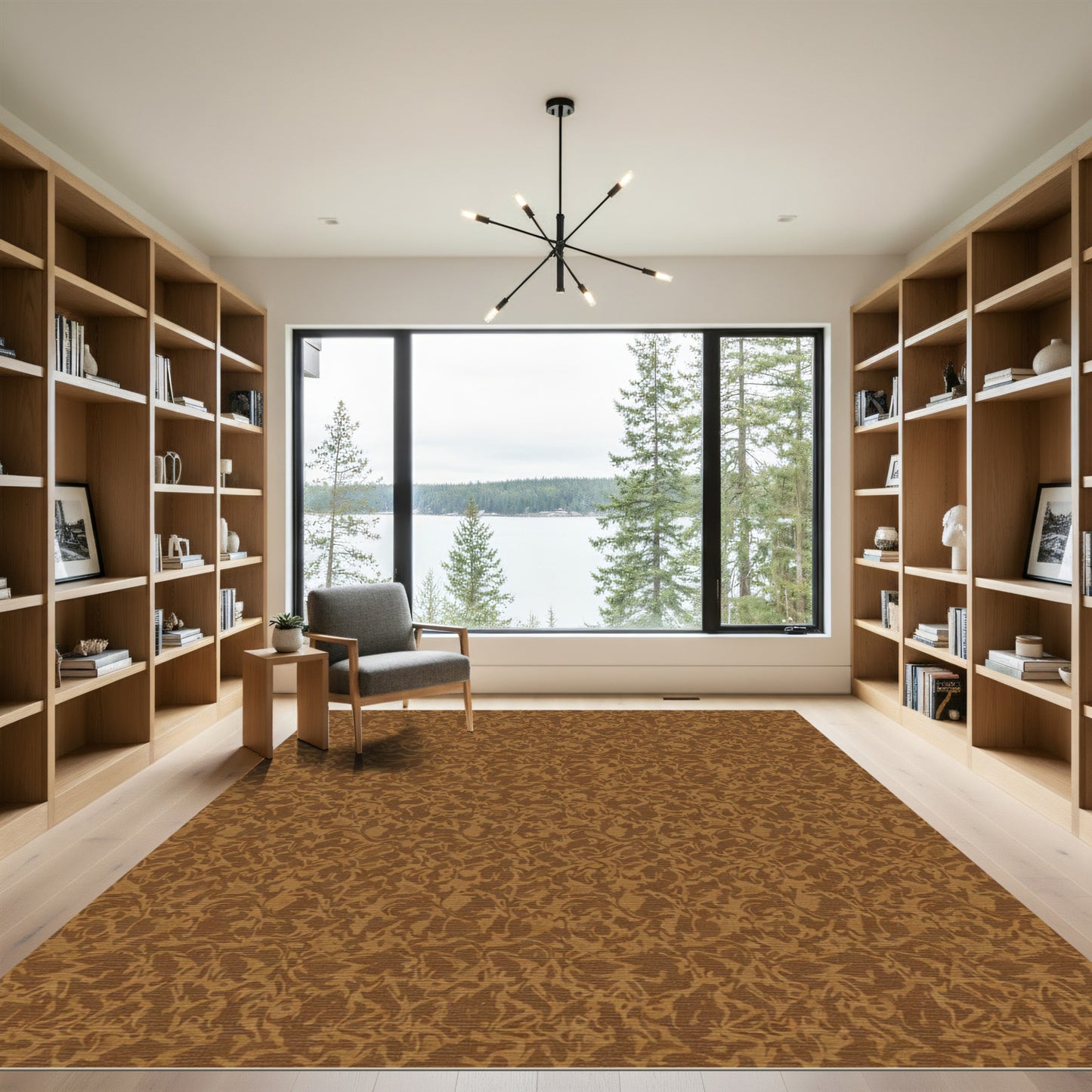 Rich Brown Organic Swirl Rug