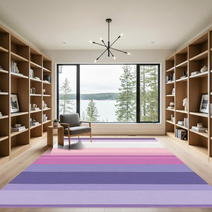 Subtle Purple Pink Gradient Stripes Rug