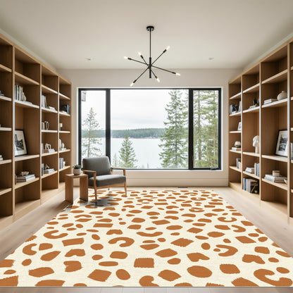 Caramel Spots Abstract Animalistic Texture Rug