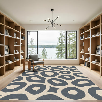Gray Abstract Organic Spots Rug