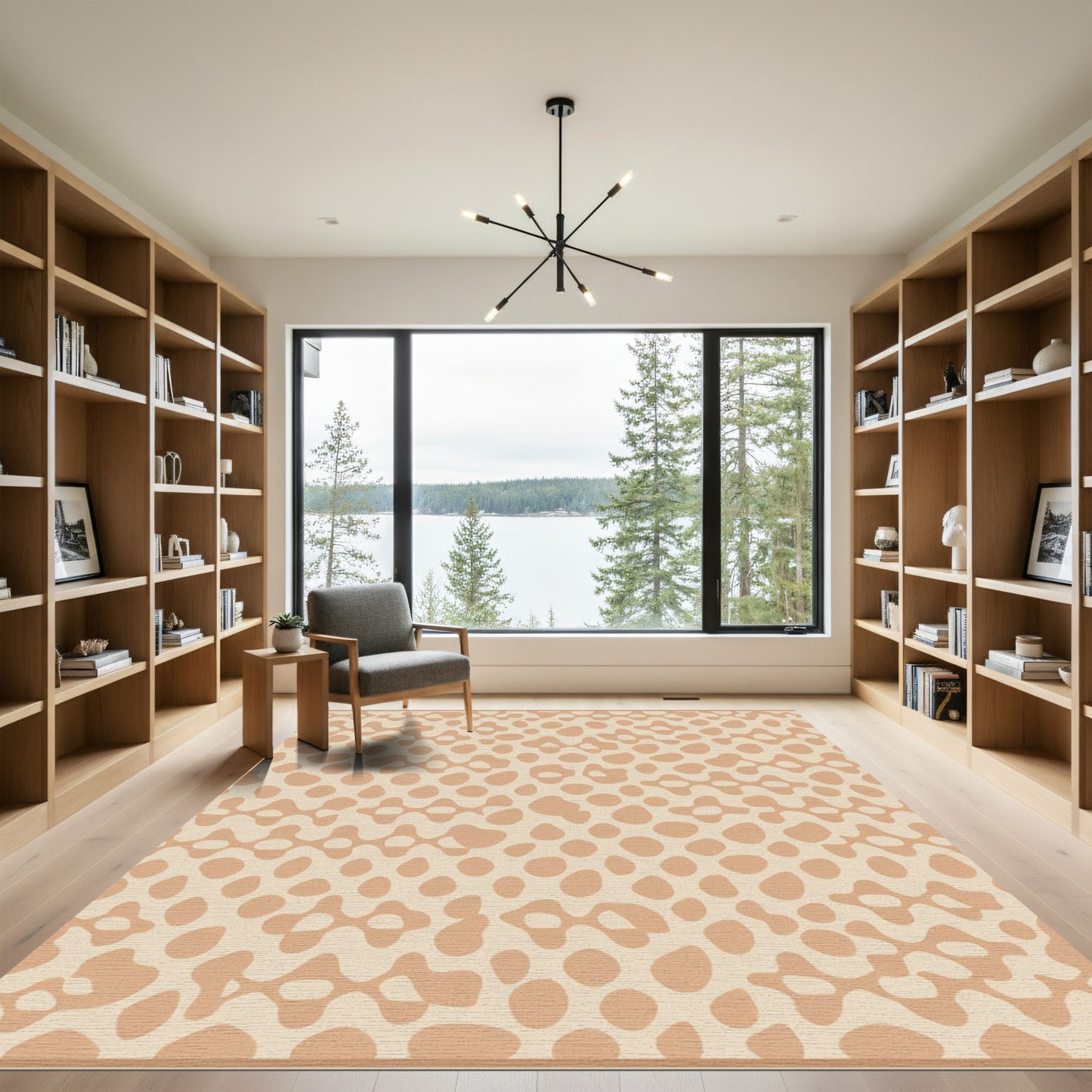 Earthy Tone Abstract Leopard Spots Rug