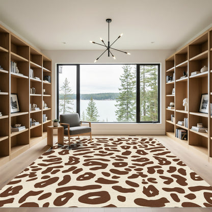 Warm Brown Cheetah Spot Rug