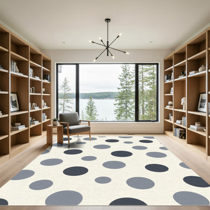 Gray Circles Cream Background Scatter Rug