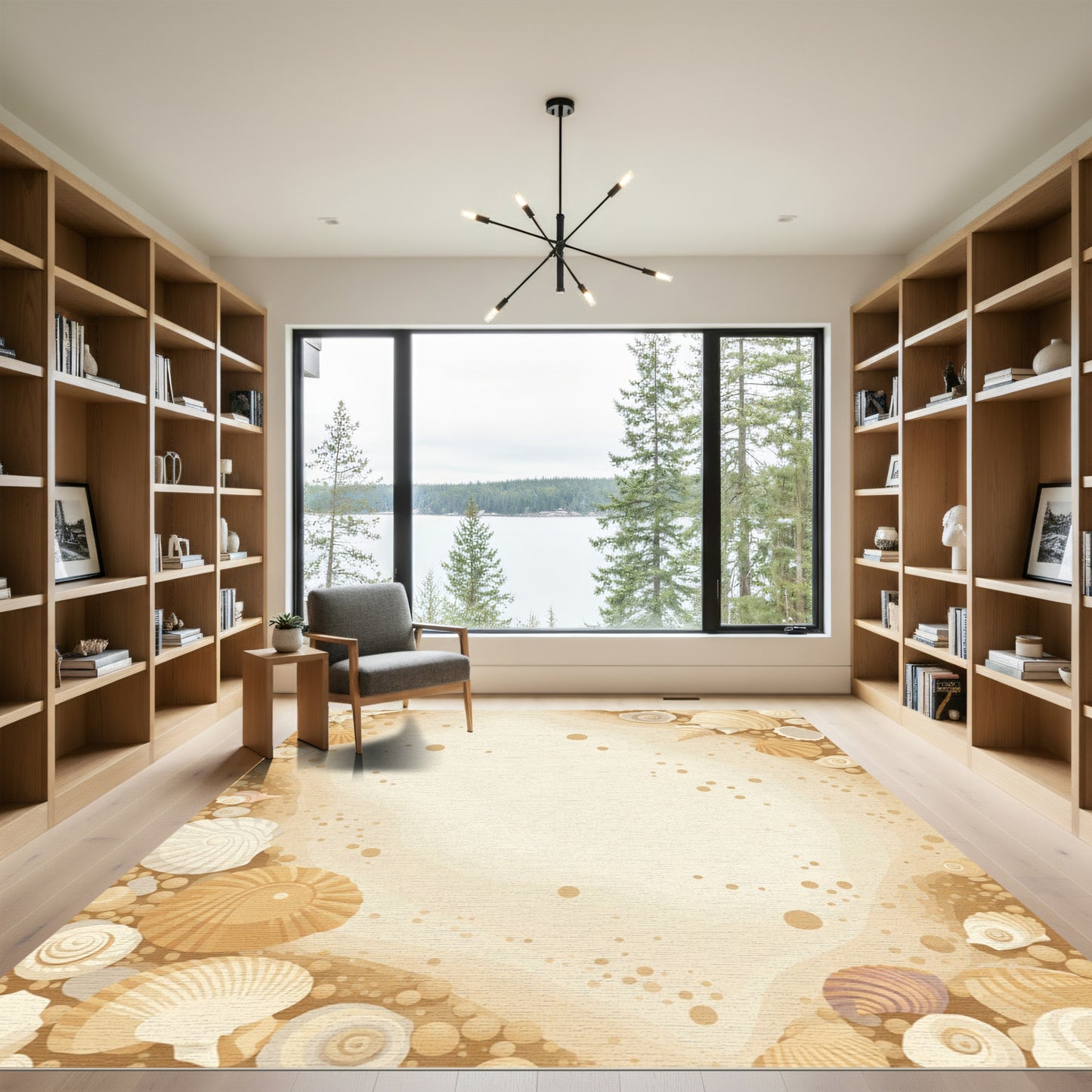 Coastal Seashell Beach Confetti Sand Rug