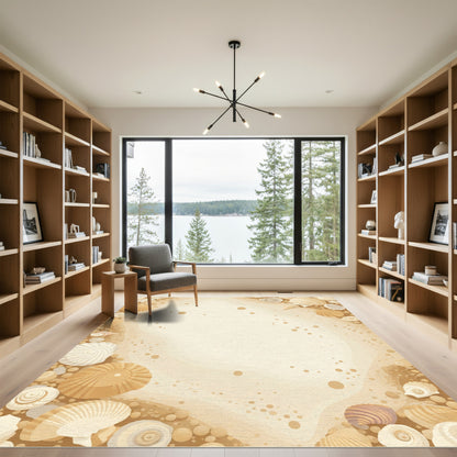 Coastal Seashell Beach Confetti Sand Rug