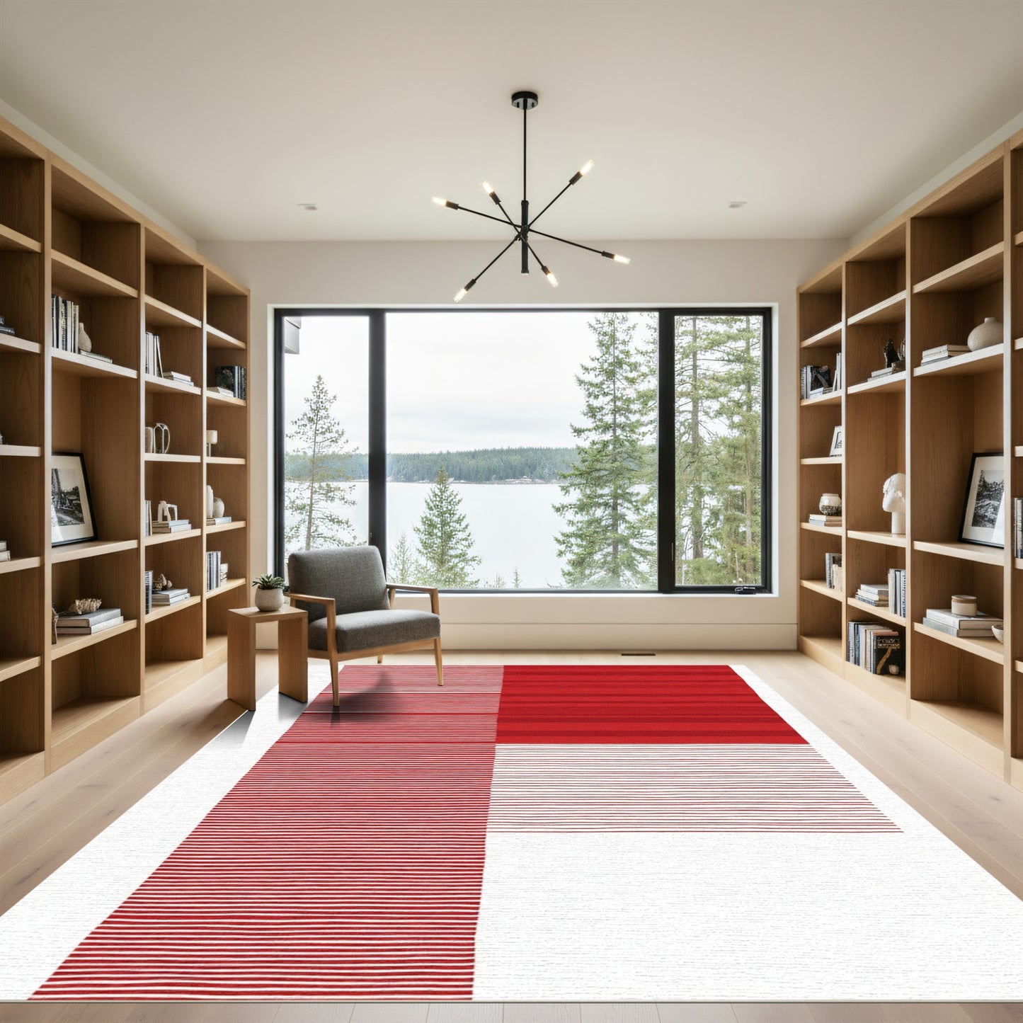 Bold Red Horizontal Stripe Collection Rug