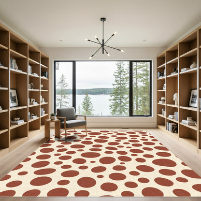 Red Dot Scattered Cream Rug