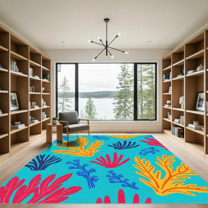Coral Reef Sea Creatures Collection Rug