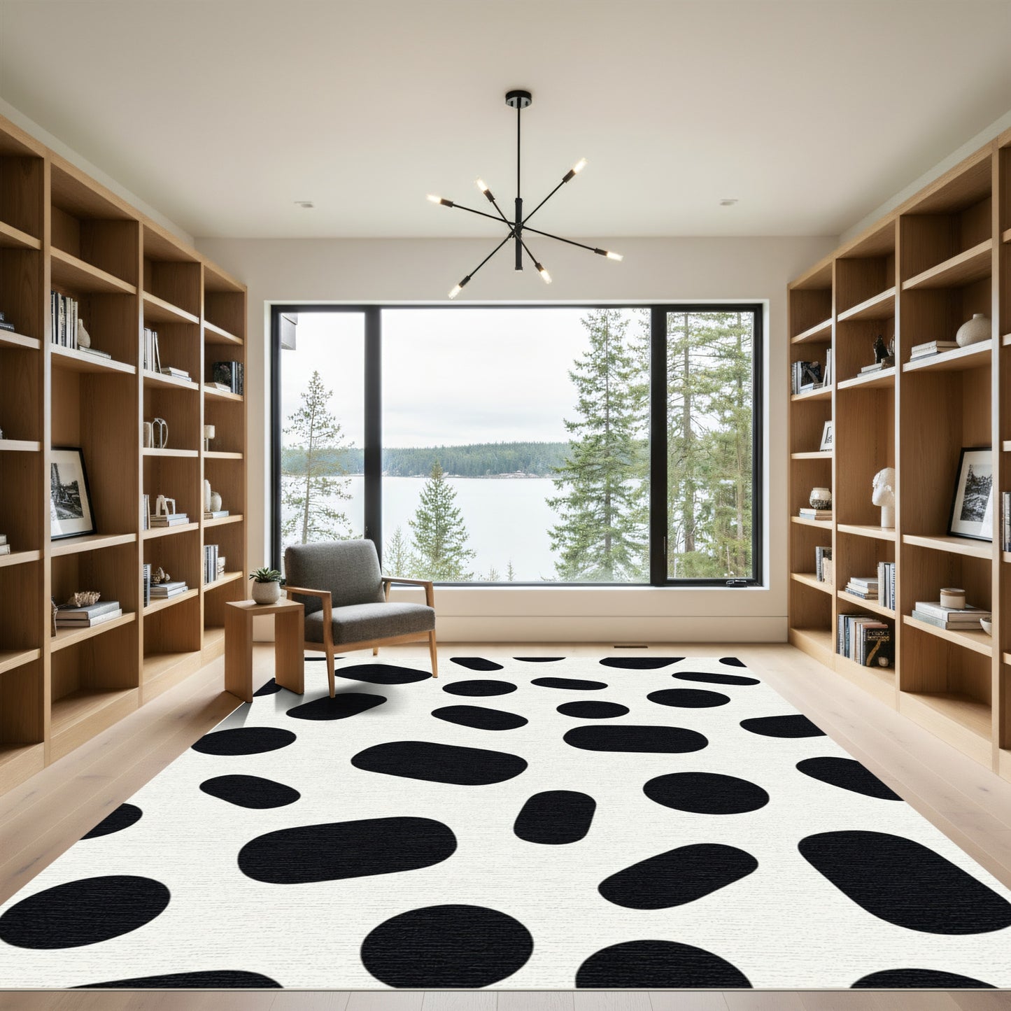 Monochromatic Oval Dot Sprinkle Rug