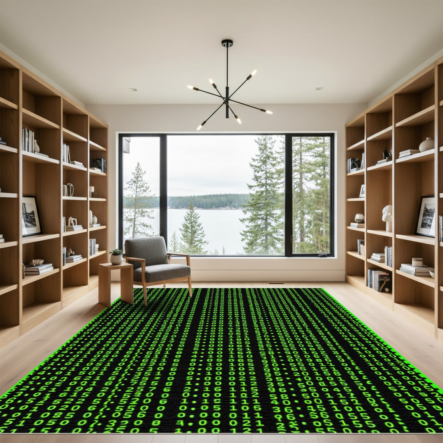 Digital Green Numeric Field Rug