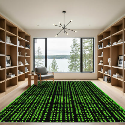 Digital Green Numeric Field Rug